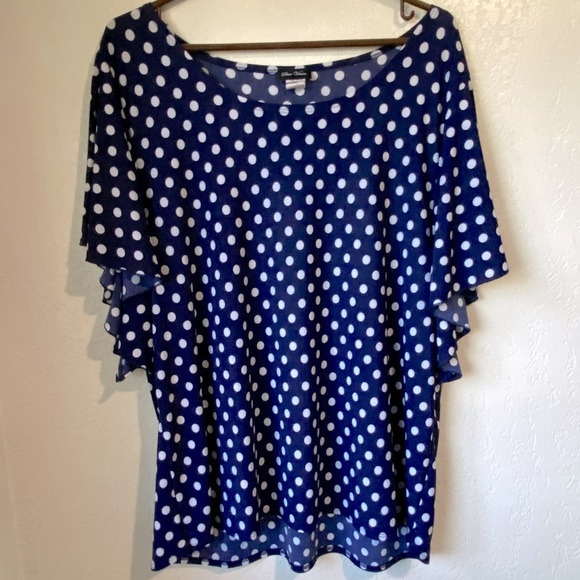 Star Vixen Navy Polka Dot Blouse - Picture 5 of 8